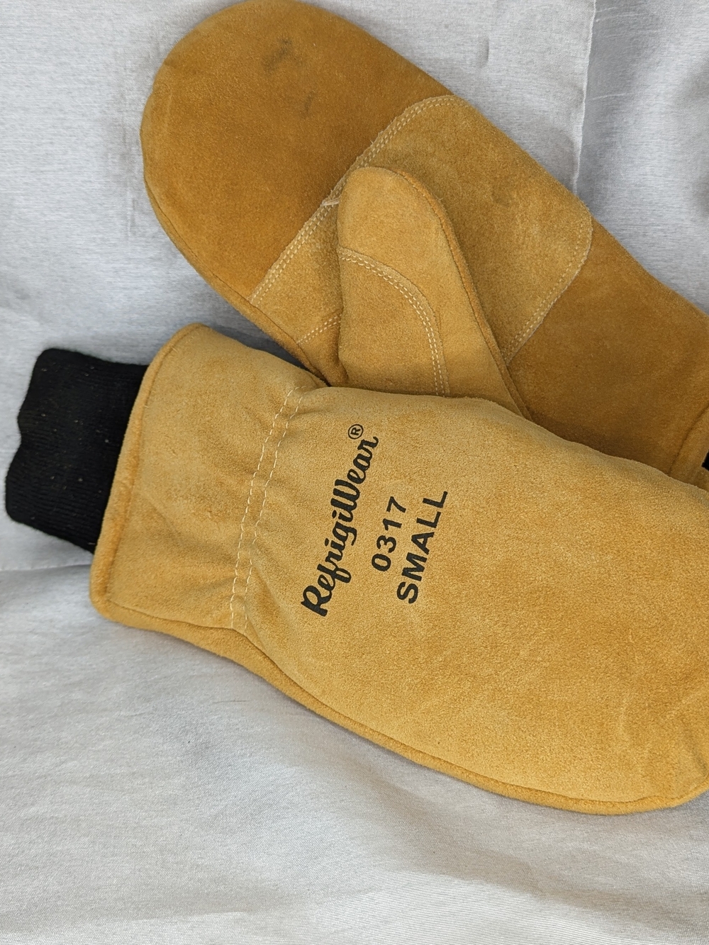 RefrigiWear 0317 Leather Insulated Winter Mittens Brown/Black S Ski Snowboard